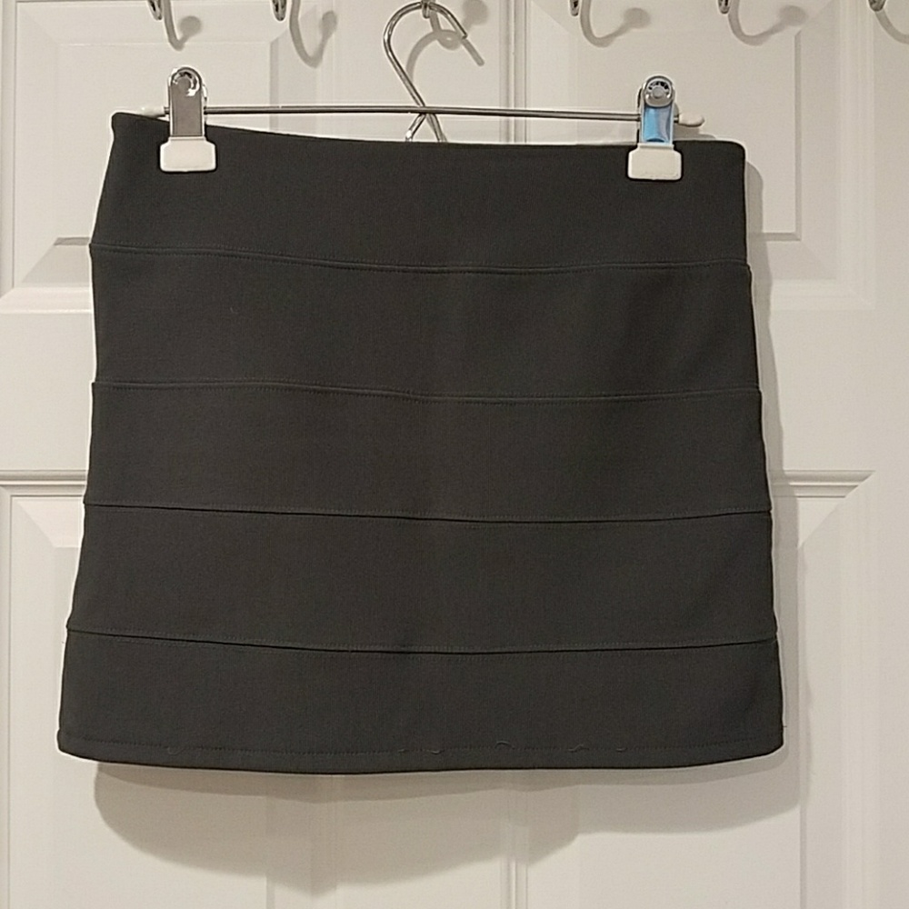 Tight grey mini skirt
